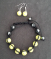 Parure shamballa jaune